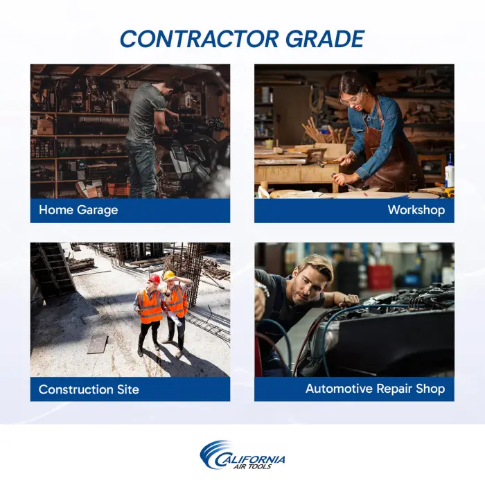 California Air Tools 8010 1.0 HP Ultra Quiet and Oil-Free Air Compressor, 8 Gallon Steel Tank, Lightweight with Wheels, 60 dBA Noise Level - Image 4