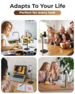 COOPER ChatStand, Adjustable Cell Phone Stand for Desk, Phone Stand for Recording, iPhone Holder for Filming, Small Tripod for iPhone, Fits Samsung, Android Smartphones, (Night Black) - Image 4