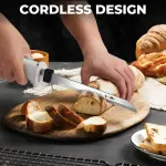 HAUSHOF Cordless Electric Knife Set for Meat Slicing, 8V Electric Carving Knife for Fish, Bread, Turkey, Rechargeable Meat Cutter with Reciprocating Stainless Steel Blades, Safety Lock & Storage Case - Image 3