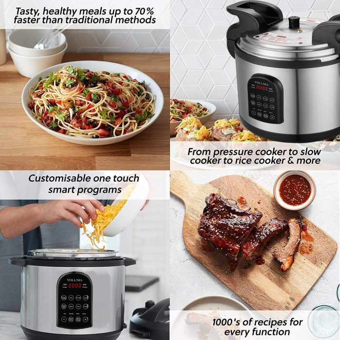 17.8QT Commercial Electric Pressure Cooker stainless steel Pressure Cooker | 24-hour Presetting |12 in 1 slow cooker with temperature control | LED Multifunction Food Warmer with nonstick pot - Image 3