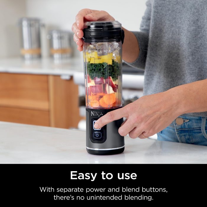 Ninja BC151BK Blast Portable Blender, Cordless, 18oz. Vessel, Personal Blender-for Shakes & Smoothies, BPA Free, Leakproof-Lid & Sip Spout, USB-C Rechargeable, Dishwasher Safe Parts, Black - Image 12