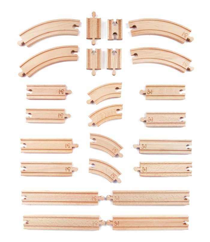 Hape 24 Pcs Wooden Railway Super Expansion Rail Pack| Compatible with Other Wooden Tracks - Image 3