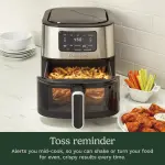 Cuisinart Air Fryer, 6-Quart Basket Large Fryer with 5 Cooking Functions to Roast, Bake, Broil, Air Fry and Keep Warm, 5 Airfryer Presets, Dishwasher-Safe Parts, AIR-200NAS, Stainless Steel & Black - Image 4