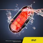 Nilight - TL-01 6" Oval Red LED Tail 2PCS w/Surface Mount Grommets Plugs IP65 Waterproof Stop Brake Turn Trailer Lights for RV Truck Jeep - Image 4