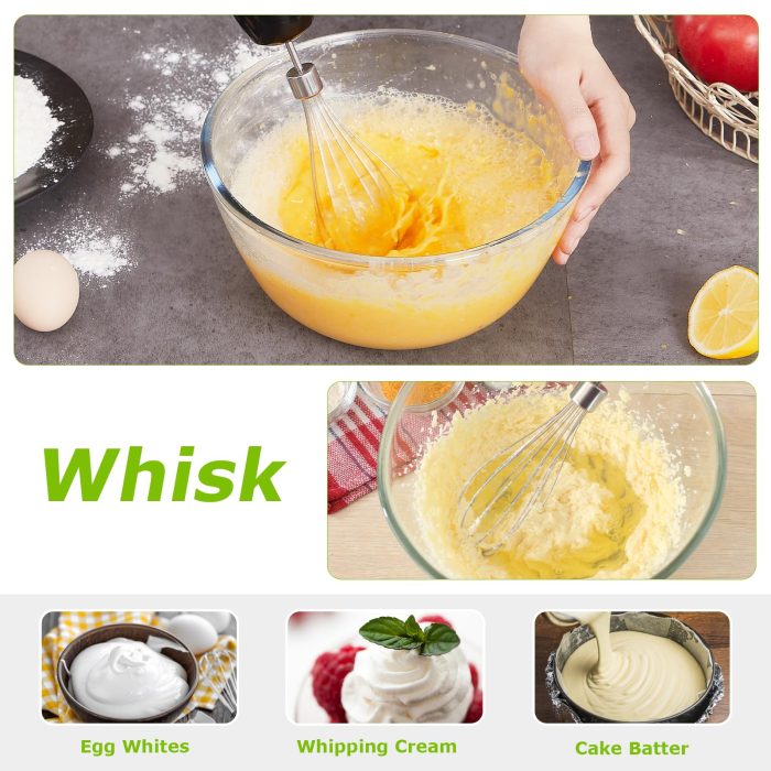 Bonsenkitchen 4-in-1 Immersion Blender Handheld, 20 Speeds Hand Blender with Turbo Mode, Stainless Steel Blade, Egg Whisk, Beaker & Chopper Bowl, Stick Mixer for Soup, Smoothie, Puree, Baby Food - Image 5