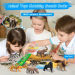 iGRATENS Safari Animals Figures Toys with Sound Books, 10PCS Realistic Jungle Animals Figures & Safari Animals Book with 10 Buttons, Zoo Animal Toys, Learning Toy for 3+ Year Old Boys, Girls, Kids - Image 7