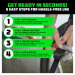 Rhino USA Ratchet Straps Tie Downs (4-Pack) - 1 Inch x 15 Feet (1,823lb Break Strength) - Ultimate Tie Down Straps with Safety S Hooks - for Trucks, Cargo, Moving, Appliances - Black - Image 3