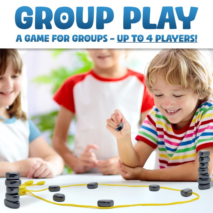 Upgraded (Multi-Level) Magnet Chess Game with String & Stones - Clear & Simple Instructions | Premium Set with 20 Larger & Stronger Stones, Adjustable Rope, 2 Dice & Travel Pouch | for Kids & Adults - Image 6