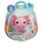 Animagic Let's Glo Axolotl Pink| Squishy Water Toy Floats and Glows | Ages 4+