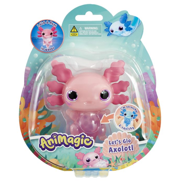 81ZeUCjcJDL Animagic Let's Glo Axolotl Pink| Squishy Water Toy Floats and Glows | Ages 4+ - Image 1