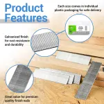 meite 18 Gauge Brad Nails, 2 Inch 18GA Brad Nails Galvanized Small Finishing Nail Gun Nails for Pneumatic, Electric Brad Nailer Gun (1,000 Counts) - Image 5