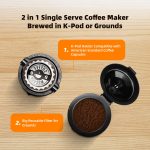 Horavie Mini Single Serve Coffee Maker for K Cup and Ground Coffee, Fast Brew One Cup Coffee Machine with Descaling Reminder and Water Window, 6 to 12 oz. Brew Sizes, Black - Image 7