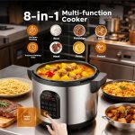 17.8QT Commercial Electric Pressure Cooker stainless steel Pressure Cooker | 24-hour Presetting |12 in 1 slow cooker with temperature control | LED Multifunction Food Warmer with nonstick pot - Image 8