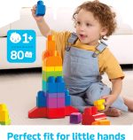 Mega Bloks First Builders Toddler Blocks Toys Set, Big Building Bag with 80 Pieces and Storage, Ages 1+ Years - Image 6