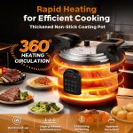 17.8QT Commercial Electric Pressure Cooker stainless steel Pressure Cooker | 24-hour Presetting |12 in 1 slow cooker with temperature control | LED Multifunction Food Warmer with nonstick pot - Image 4