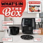 Gourmia Air Fryer Oven Digital Display 4 Quart Large AirFryer Cooker 12 1-Touch Cooking Presets, Black and Stainless Steel Accents Fry Force GAF486 - Image 6