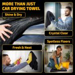 SMINDER 2-Pack 1200 GSM Car Drying Towels – Microfiber Towels for Cars (36" x 24"), Ultra-Absorbent, Streak-Free, Scratch-Free, No Water Spots, Double-Twist Pile & Edgeless Design - Image 2