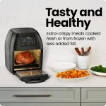 CHEFMAN Multifunctional Digital Air Fryer+ Rotisserie, Dehydrator, Convection Oven, 17 Touch Screen Presets Fry, Roast, Dehydrate, Bake, XL 10L Family Size, Auto Shutoff, Large Easy-View Window, Black - Image 8