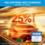 Midea Flexify French Door Toaster Oven Air Fryer Combo, 26.4 QT, Extra Large Air Fryer Countertop Oven 10-in-1 Combo, 25% Faster Cooking and 90% Less Oil, Stainless Steel - Image 9