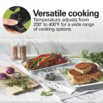 Hamilton Beach Electric Skillet with PFAS-Free Durathon Ceramic Coating, Removable 12x15” Pan, Adjustable Temperature, Reversible Design, Tempered Glass Lid, Black Nonstick Surface (38531) - Image 5