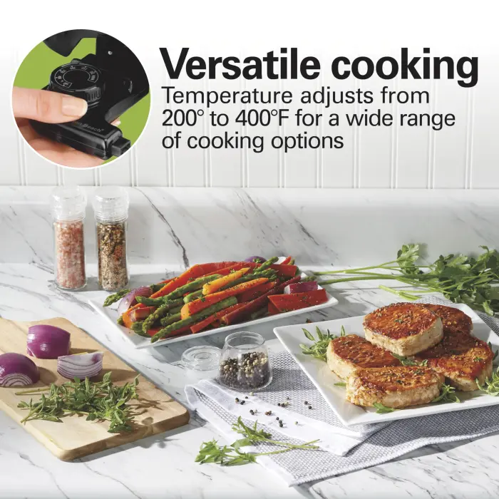 Hamilton Beach Electric Skillet with PFAS-Free Durathon Ceramic Coating, Removable 12x15” Pan, Adjustable Temperature, Reversible Design, Tempered Glass Lid, Black Nonstick Surface (38531) - Image 5