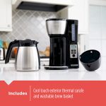 BLACK+DECKER 12 Cup Thermal Programmable Coffee Maker with Brew Strength and VORTEX Technology, Black/Steel, CM2046S - Image 5
