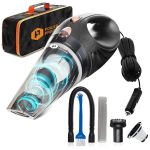 THISWORX Car Vacuum Cleaner - Portable, High Power, Handheld Vacuums w/ 3 Attachments, 16 Ft Cord & Bag - 12v, Auto Accessories Kit for Interior Detailing - Black