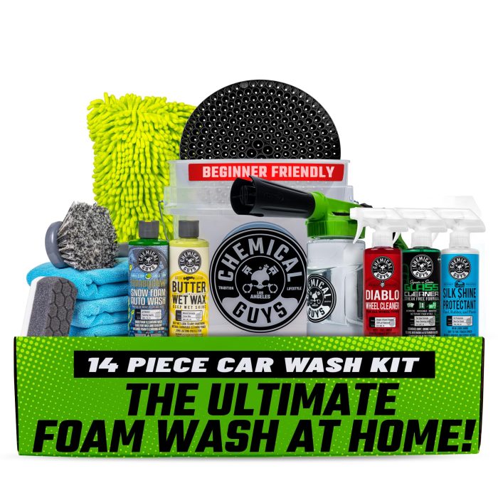 Chemical Guys Car Wash Kit 14-Pc Arsenal Builder - with Foam Blaster, Wash Bucket, Towels, Applicators, and 16 oz Soaps, Waxes, and Cleaners - Complete Car Detailing Gift Set, Works with Garden Hose - Image 1