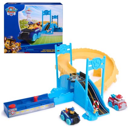PAW Patrol Pup Squad Track Set, Looping Track Playset & Vehicle Launcher with Chase & Marshall Toy Cars, Kids Toys for Boys & Girls Ages 3 and Up