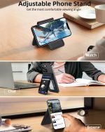 For Magsafe Wallet Stand with Airtag Holder, Strongest Magnetic Wallet for iPhone 17/16/15/14/13/12 Series, ID Window, 4 Card Slots, 10 Cards Holder, Vegan Leather, RFID Blocking, Black - Image 8