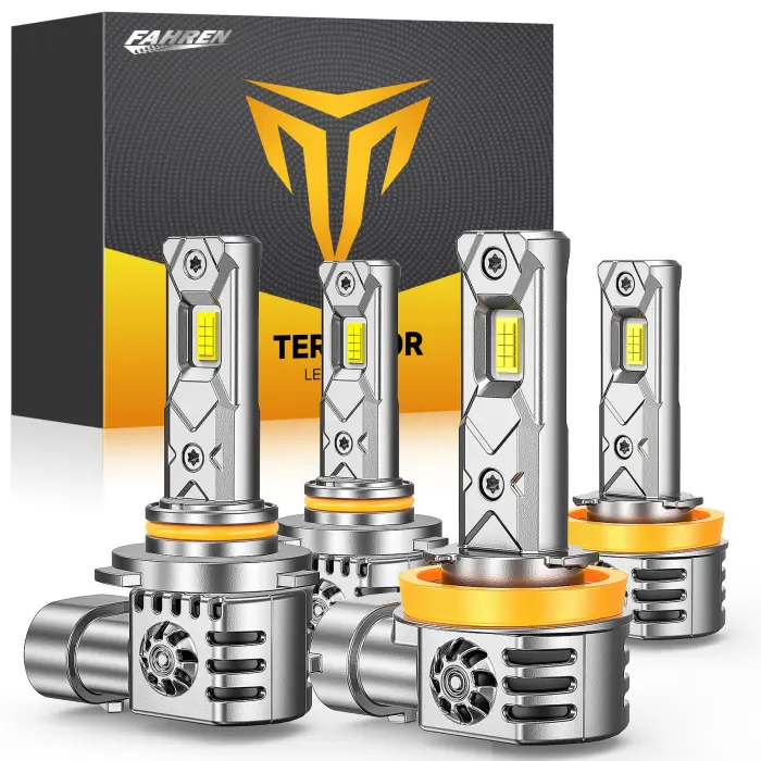81hFxlcJ8pL FAHREN 2025 Upgraded H11/H9/H8 9005/HB3 πππ Bulbs Combo, πππ πππ,πππππ Ultra Brighter H11 9005 Fog Lights or Off-Road Use, 1:1 Size 6500K White Plug N Play, Pack of 4 - Image 1