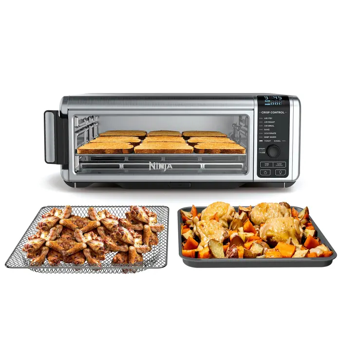 Ninja Digital Air Fry Countertop Oven, 8-in-1 Functionality, 1800W, Flip-Up Design, XL Capacity, Air Fry Basket, Wire Rack & Crumb Tray, Silver, SP101 - Image 1