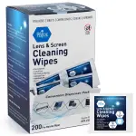 MED PRIDE Anti-Fog Lens and Screen Cleaning Wipes for Eyeglasses, Touch Screens, Premoistened, Anti-Static, Quick-Dry (200 200 Count (Pack of 1))