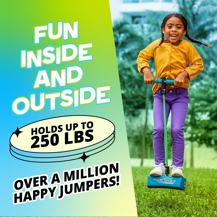 Flybar My First Foam Pogo Jumper for Kids Fun and Safe Pogo Stick, Durable Foam and Bungee Jumper for Ages 3 and up Toddler Toys, Supports up to 250lbs (Blue) - Image 3