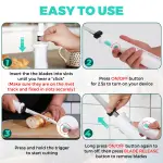 HAUSHOF Cordless Electric Knife Set for Meat Slicing, 8V Electric Carving Knife for Fish, Bread, Turkey, Rechargeable Meat Cutter with Reciprocating Stainless Steel Blades, Safety Lock & Storage Case - Image 5