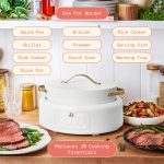 Beautiful 10-in-1 Electric Multi-Cooker by Drew Barrymore, 6-quart, digital display, 10 cooking functions, non-stick pot, easy one-touch control (White Icing) - Image 8