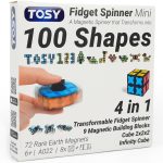 TOSY Magnet Fidget Spinner Mini - 8 Blocks, 3 in 1 Toy: Transformable Fidget Spinner, Infinity Cube, 2x2 Puzzle Cube, Christmas Stocking Stuffers Gift for Kids/Adults, STEM Sensory Stress Relief Toy