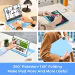 NOKBABO for iPad 10th 11th (A16) Generation Case with Keyboard, iPad Air 11 inch case (M3/M2), Keyboard for iPad Pro 11 (4th/3rd/2nd/1st) & iPad Air 5/4th, Trackpad, 360° Swivel, Backlit - Sky Blue - Image 4