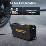 Inzeetor 150 PSI Tire Inflator Portable Air Compressor, 12V DC Auto Shutoff Air Pump with Digital Pressure Gauge and Emergency LED Light for Car Tires, Bicycle & Balloons, Black - Image 9
