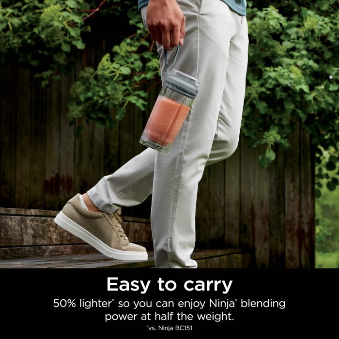 Ninja Blast Max, Portable Blender + Twist & Go, Personal Smoothie, Blend, Ice Crush, 3 Programs, Cordless, 22 oz removable Vessel, Dishwasher Safe, Leakproof, Silver, BC251SL - Image 5