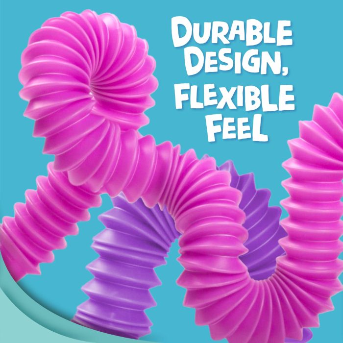 BUNMO Stocking Stuffers for Kids - Pop Tubes - Sensory Toys - Toddler Toys - Imaginative Play & Stimulating Creative Learning - Stocking Stuffers for Toddlers - 4 Pack Large - Image 3