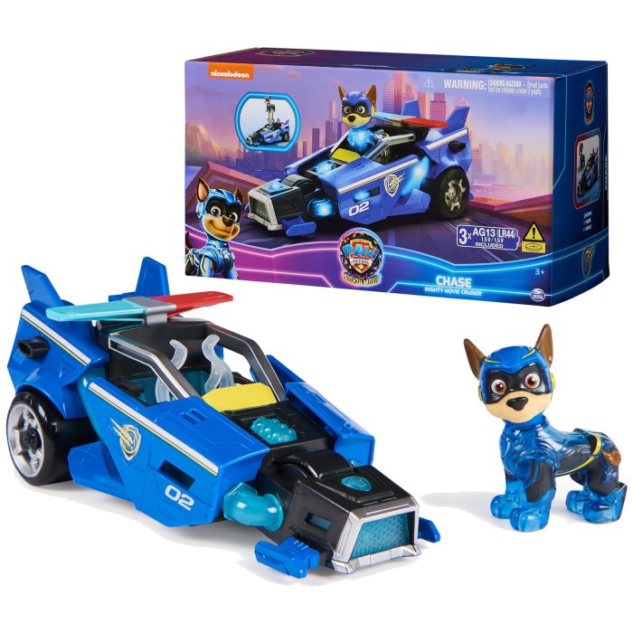 Paw Patrol: The Mighty Movie, Toy Car with Chase Mighty Pups Action Figure, Lights and Sounds, Kids Toys for Boys & Girls 3+ - Image 1