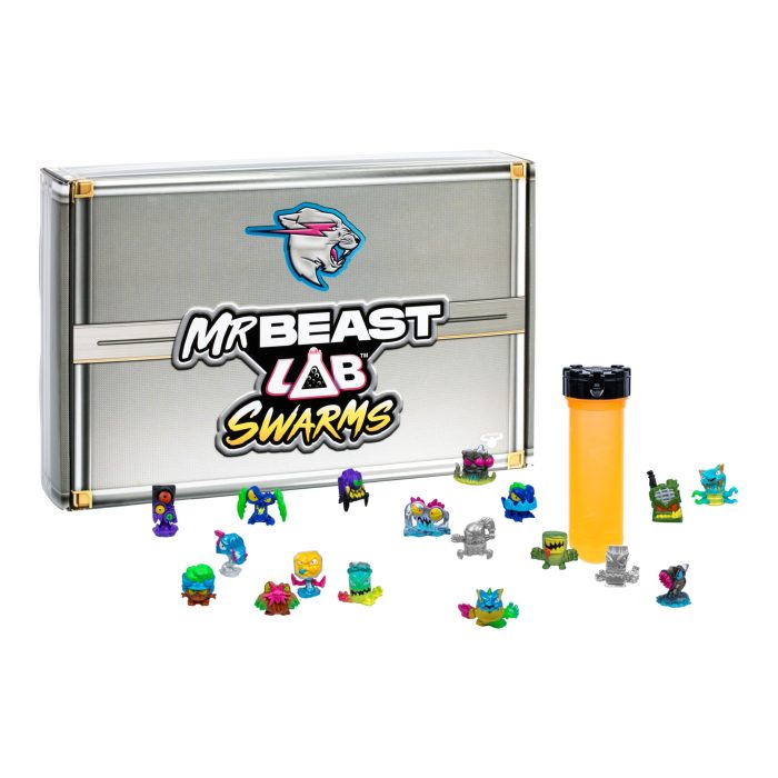 MrBeast Lab Swarms Series 2 Atomic Cash Case– 18-Pack Collectible Micro Beasts, Includes Exclusive Ultra Rare & Special Edition Figures, Reveal 2 with Water & Shake Test Tube, 1" Figures for Kids 5+ - Image 1