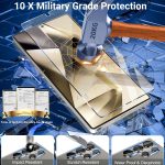 firtstnow 3 Pack Glass Screen Protector for Samsung Galaxy S25 Ultra [6.9 inch] + 3 Pack Camera Lens Protector, 9H Tempered Glass, Fingerprint Unlock, HD Clear Case Friendly Anti-Scratch - Image 3