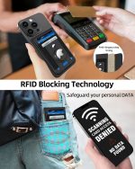 For Magsafe Wallet Stand with Airtag Holder, Strongest Magnetic Wallet for iPhone 17/16/15/14/13/12 Series, ID Window, 4 Card Slots, 10 Cards Holder, Vegan Leather, RFID Blocking, Black - Image 5