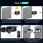 Tuffenough Solar Outdoor Lights 2500LM 210 LED Security Lights with Remote Control,3 Heads Motion Sensor Lights, IP65 Waterproof,270° Wide Angle Flood Wall Lights with 3 Modes(2 Packs) - Image 4