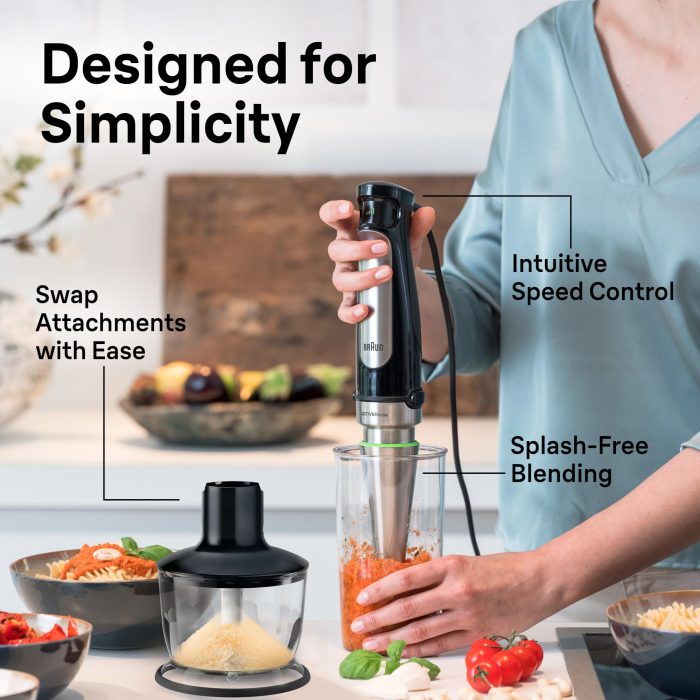 Braun MultiQuick 7 3-in-1 Immersion Blender with Food Processor – Powerful Handheld Electric Stick Blender - Emulsifier for Chopping, Beating & Whisking - Ideal for Soup, Puree, Smoothies & More - Image 6