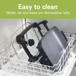 Hamilton Beach Electric Skillet with PFAS-Free Durathon Ceramic Coating, Removable 12x15” Pan, Adjustable Temperature, Reversible Design, Tempered Glass Lid, Black Nonstick Surface (38531) - Image 3