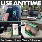 Flight Flap Airplane Phone Holder, Flexible Cell Phone Holder, Folding Cellphone Stand for Desk, Bed, Office, Treadmill - Airplane Gadgets for Long Travel Accessories - Plane Essentials (Green) - Image 2