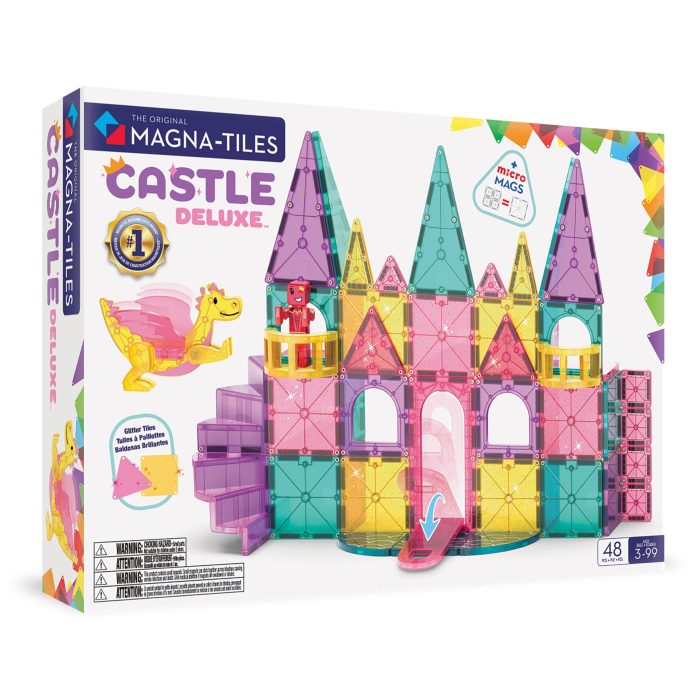 Magna-Tiles Castle DLX 48-Piece Magnetic Construction Set, The Original Magnetic Building Brand - Image 1